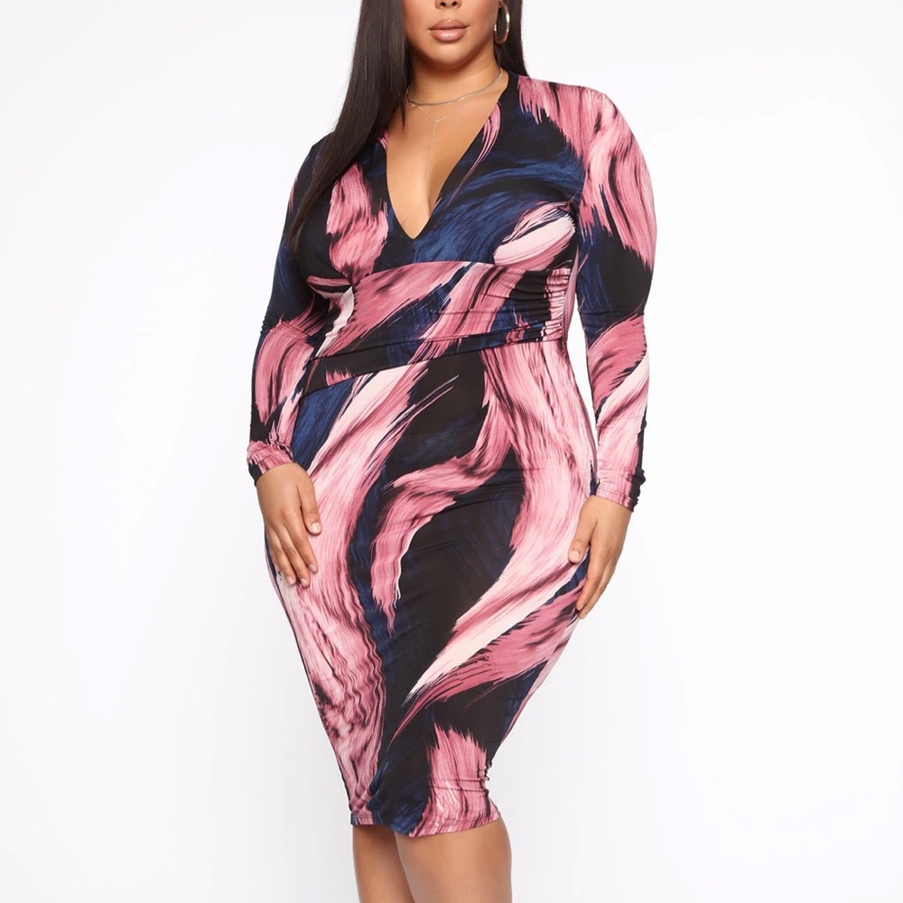 Midi long sleeve dress